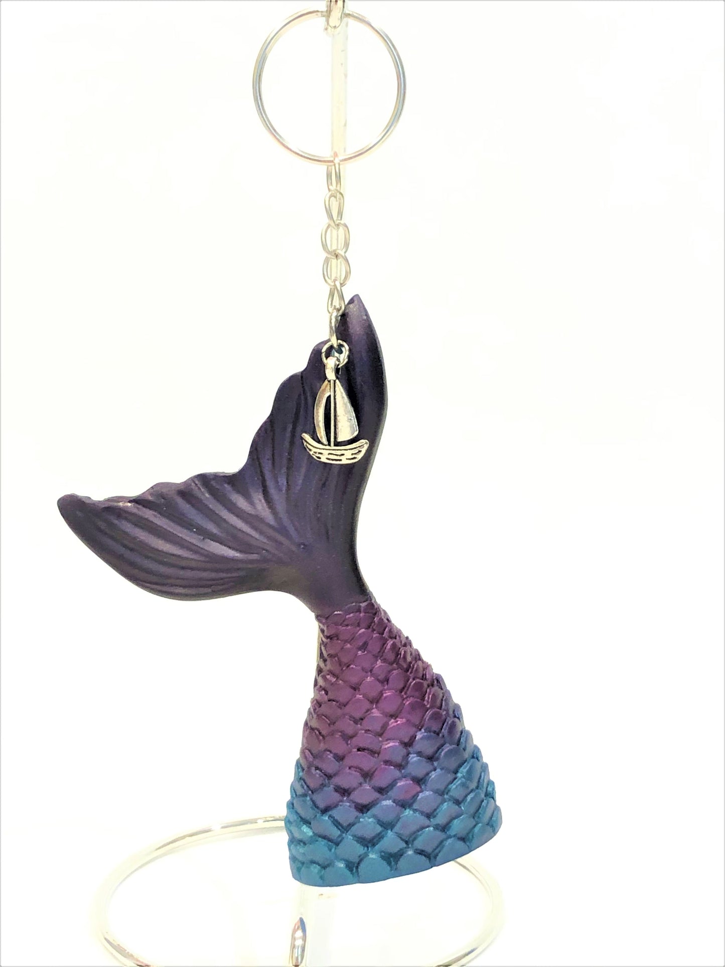 Mermaid Tail Key Chain with Charm