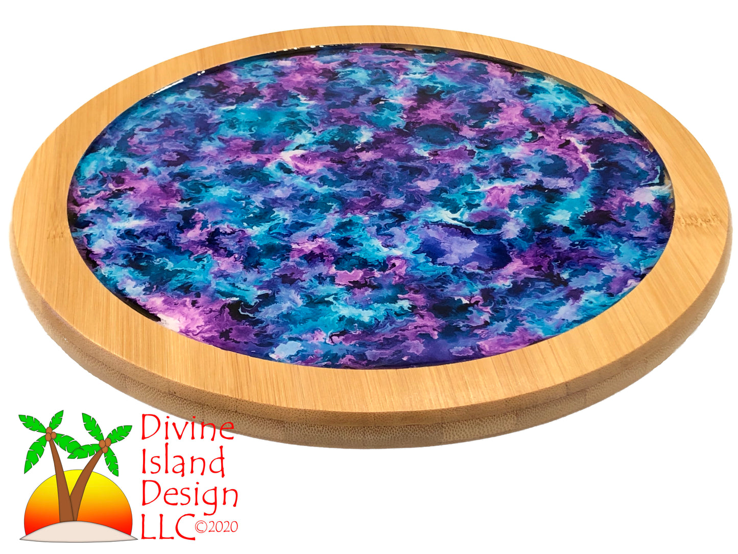 Lazy Susan - Blue and Purple Resin Center