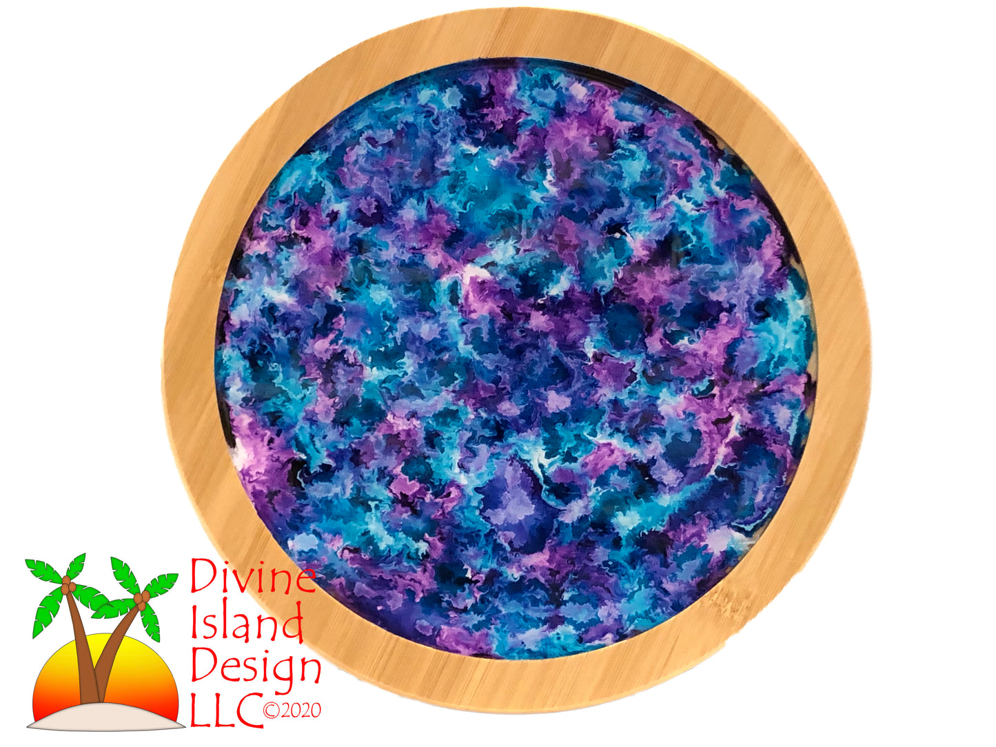Lazy Susan - Blue and Purple Resin Center