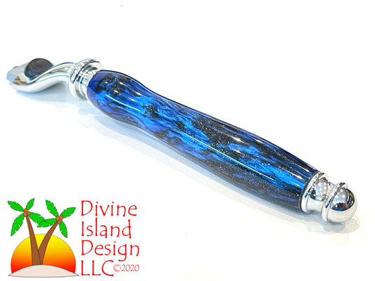 Razor "Mach 3" / Chrome - Resin / Blue on Black
