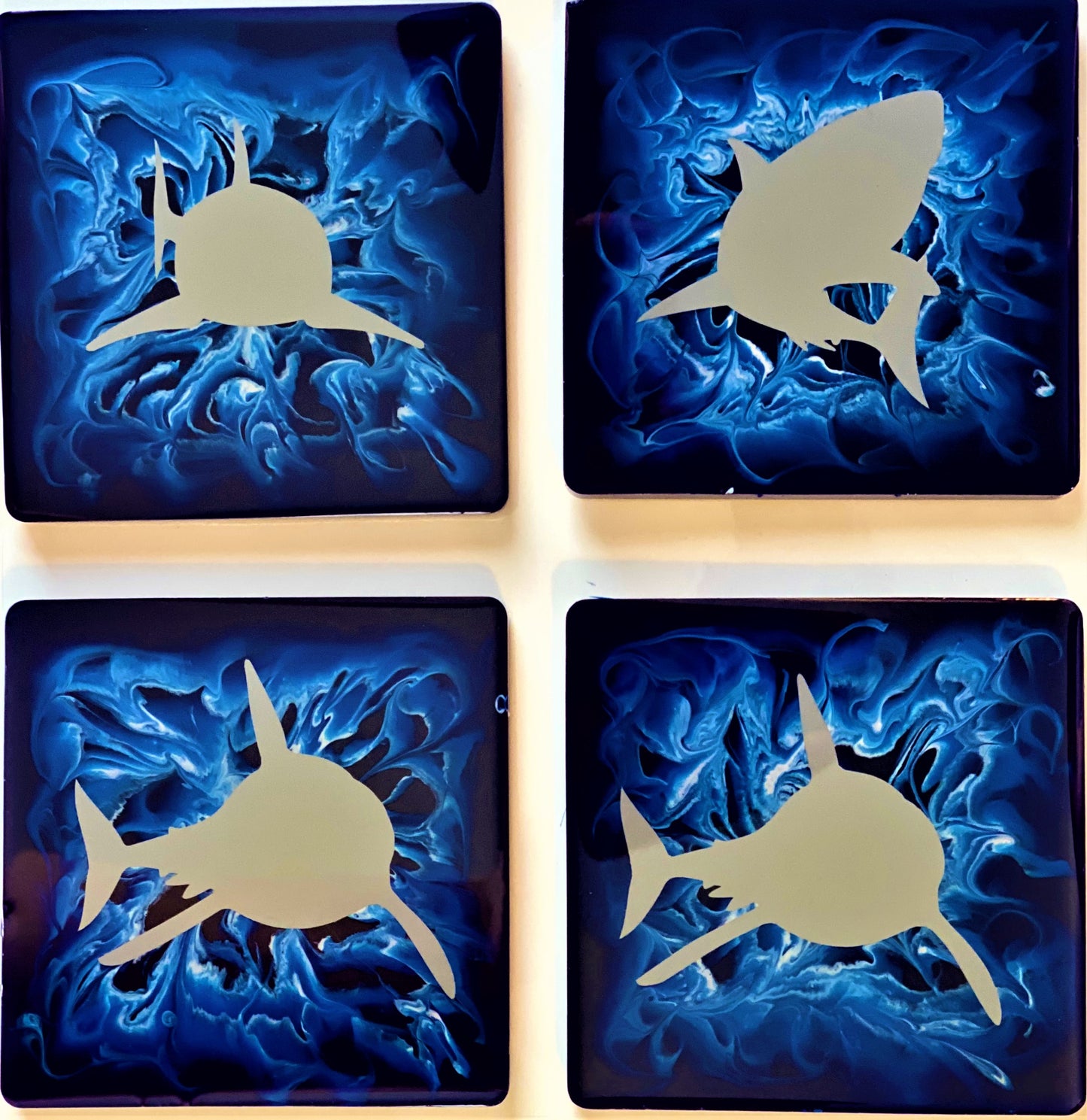 Large Square Shark Coasters