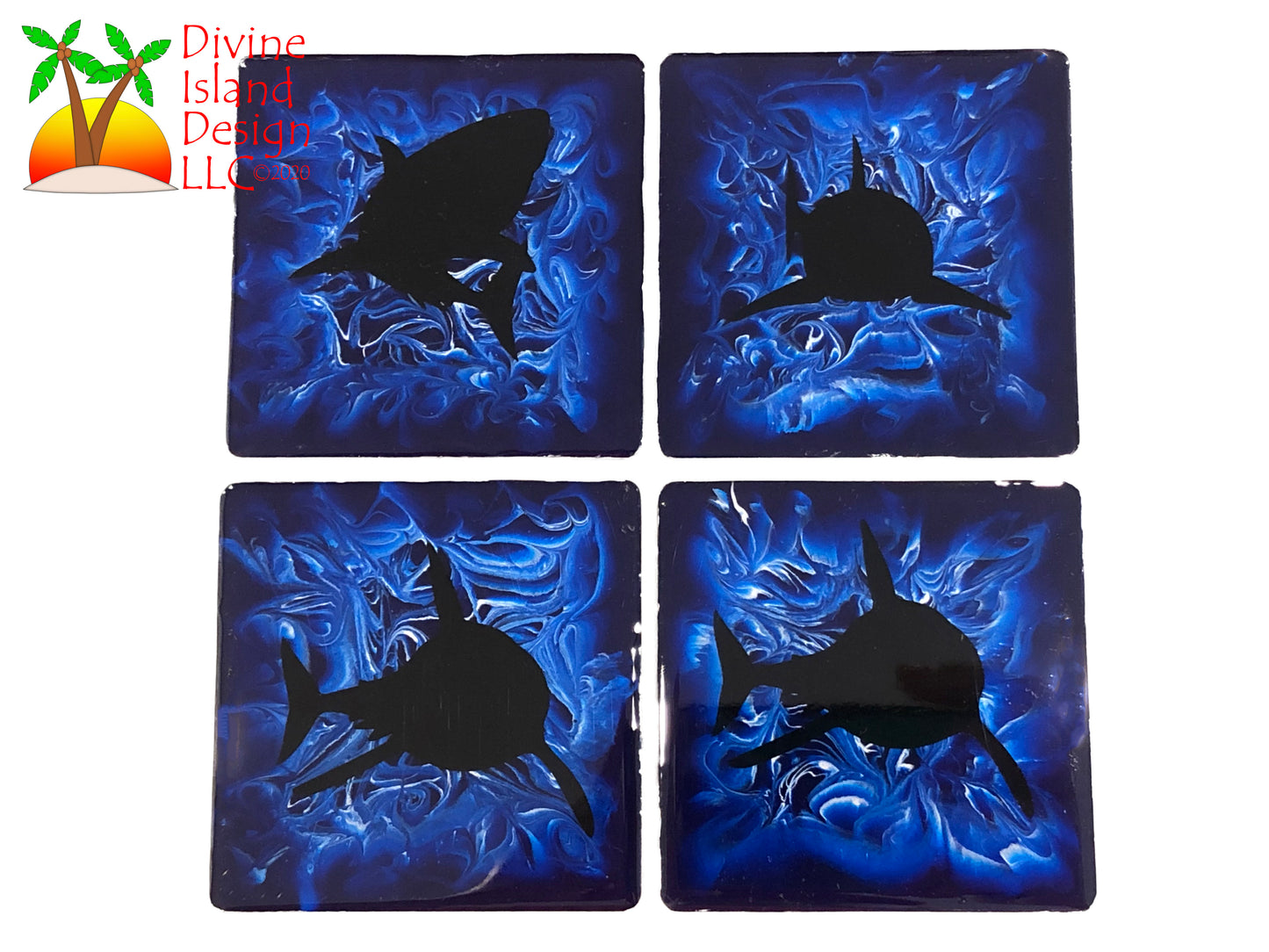 Large Square Shark Coasters